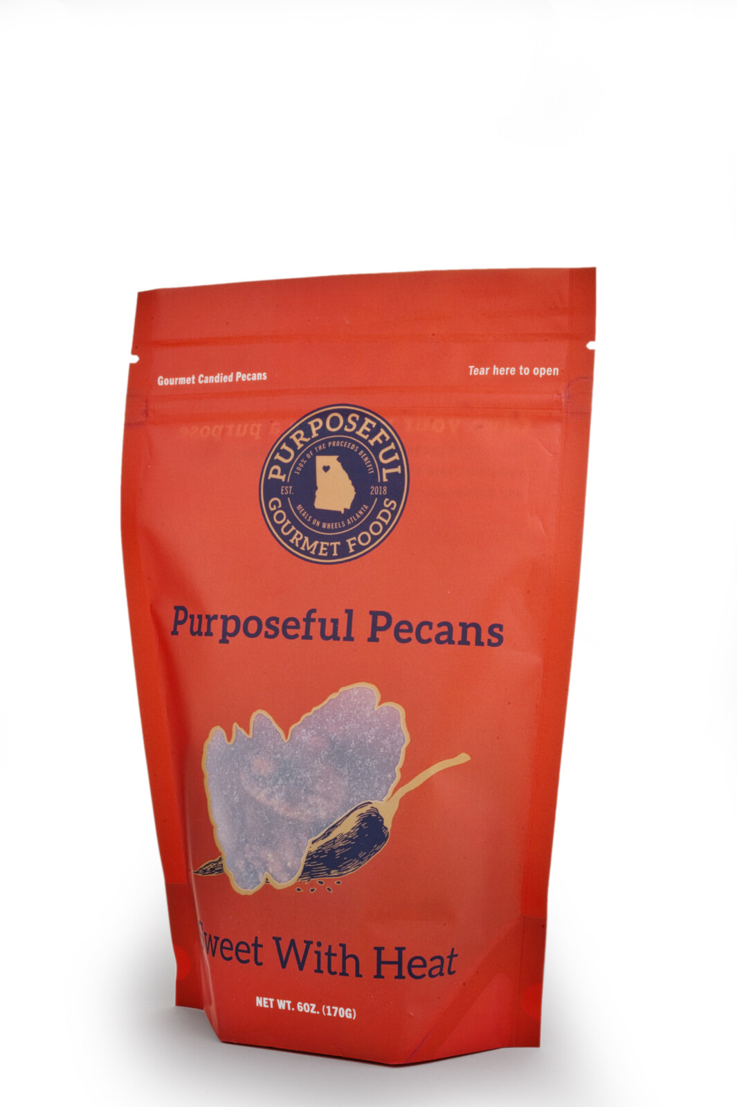 Purposeful Pecans, Sweet With Heat, Purposeful Gourmet Foods