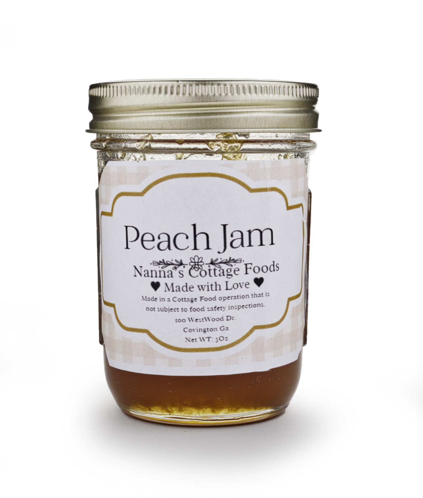 Nanna's Cottage Foods Peach Jam