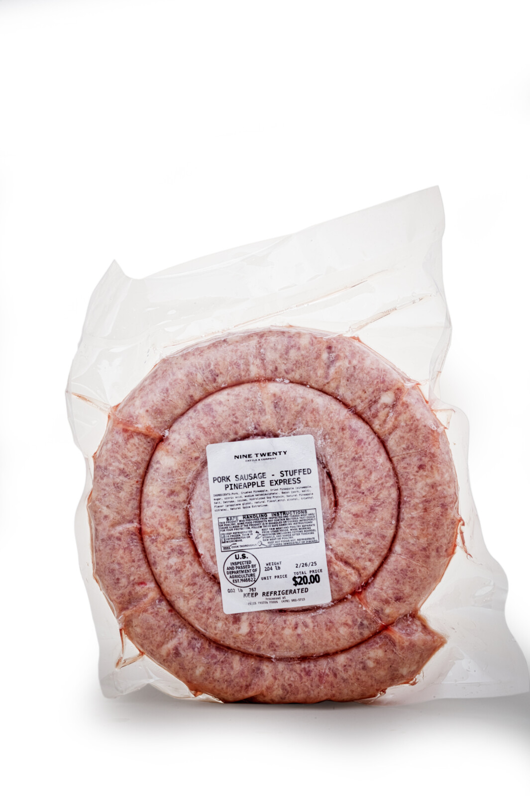 Nine Twenty Company Pork Sausage Stuffed - Pineapple Express